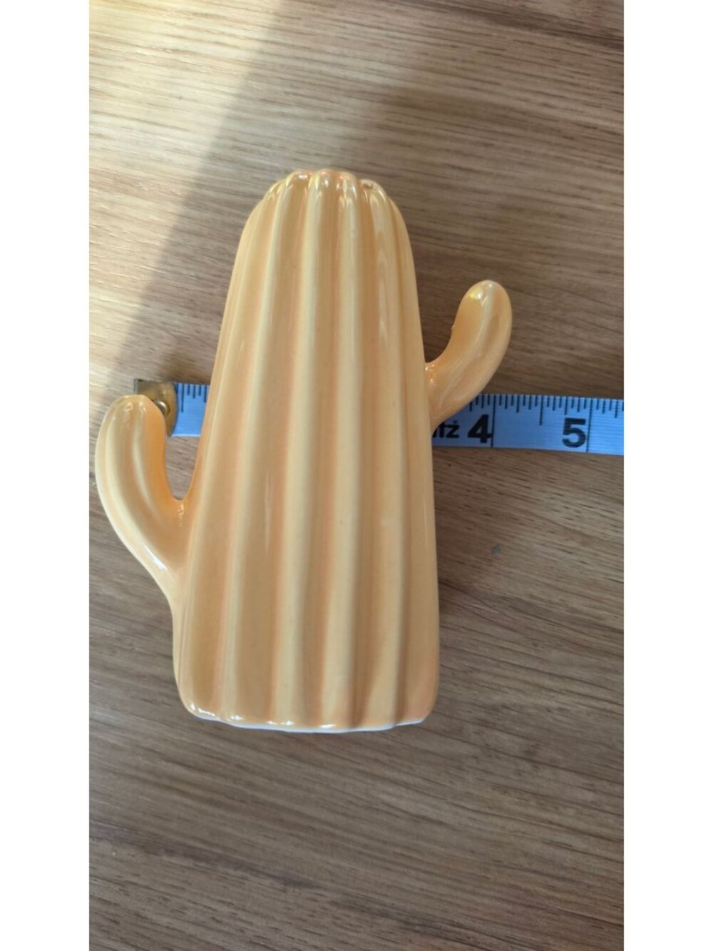Ceramic Saguaro Cactus Figurines Pair Yellow Mustard Southwest Desert Decor 5" - Picture 6 of 6